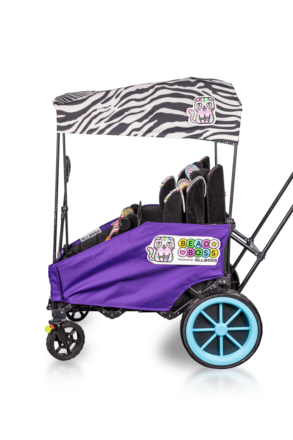 Limited Edition Zebra Canopy Skin. AllBoss Canopies slide on and off for simple and easy changeovers. Canopy only, all other products sold separately.