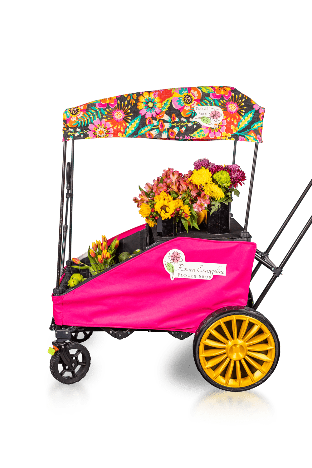 Limited Edition Farmers Market Black Floral Canopy Skin. AllBoss Canopies slide on and off for simple and easy changeovers. Canopy only, all other products sold separately.