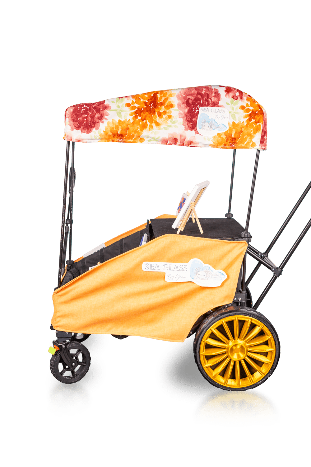 Limited Edition Farmers Market Orange and Mauve Floral Canopy Skin. AllBoss Canopies slide on and off for simple and easy changeovers. Canopy only, all other products sold separately.